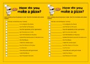 English Worksheet: HOW DO YOU MAKE A PIZZA?