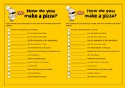 English Worksheet: HOW DO YOU MAKE A PIZZA?