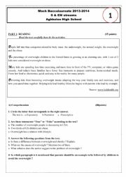 English Worksheet: Third Term Exam of English - Level 3 / S