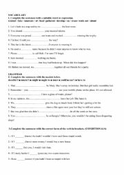English Worksheet: Grammar review for secondary education students