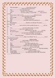English Worksheet: Present Simple, Present Continuous and Past Simple