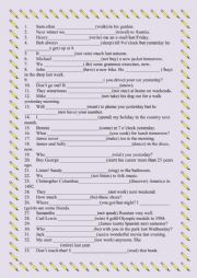 English Worksheet: Review of Tenses