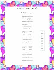 English Worksheet: Song Say something