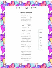 English Worksheet: Song Say something