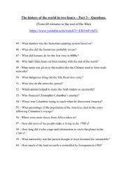 Comprehensions questions with key - The history of the world - Part 3.