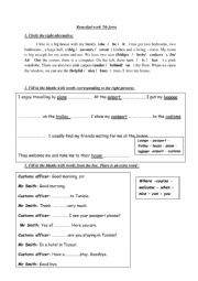 English Worksheet: remedial work 7th form ( part 3 )