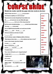 English Worksheet: Corpse Bride Trailer Listening