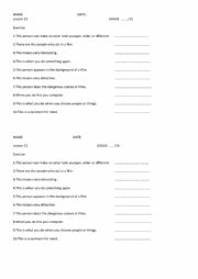 English Worksheet: dictation