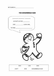The gingerbread man worksheet