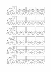 English Worksheet: word train