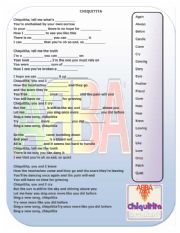 English Worksheet: Chiquitita - Fill in the blankets