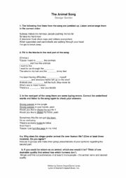 English Worksheet: The Animal Song (Savage Garden)