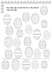 English Worksheet: Count the eggs