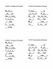 English Worksheet: Days-Months