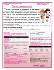 English Worksheet: the third term examination