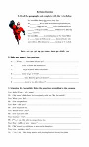 English Worksheet: Routines