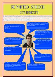 English Worksheet: Reported speech: statements