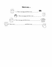 English Worksheet: This is my... and this is my... FACE
