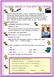 English Worksheet: Cinema : presenting a film, simple guide