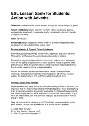 English Worksheet: Lesson Game for Students- Action with Adverbs