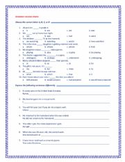 English Worksheet: Grammar Revision Sheet