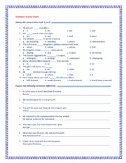 English Worksheet: Grammar Revision Sheet