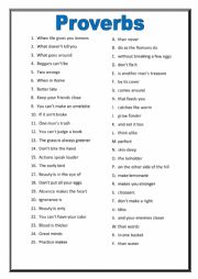 English Worksheet: Proverbs