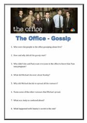 English Worksheet: Gossip with an Episode of The Office