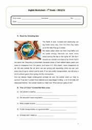 English Worksheet: Test Environment Upper - Elementary
