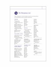 English Worksheet: shopping list