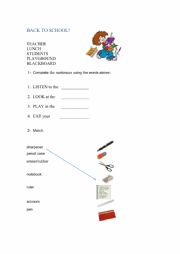 English Worksheet: Back to School
