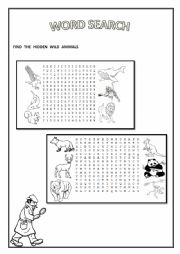 Wild Animals Word Search