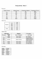 English Worksheet: Fixing Activity for Basic 1