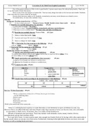 English Worksheet: Exam and Correction of  the Third Term English Examination about Stress 