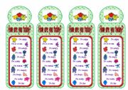 English Worksheet: Bookmarks Mr Men and Little Miss