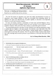 English Worksheet: Third Term Exam of English - Level 3 / LP (1)