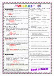 English Worksheet: Wishes