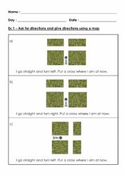 English Worksheet: Reading instruction turning left and right