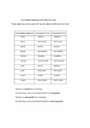 English Worksheet: Forming Comparative and Superlative Adjectives