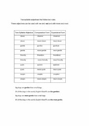 Forming Comparative and Superlative Adjectives