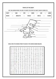 English Worksheet: Parts of the body