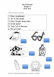 English Worksheet: Sun Protection