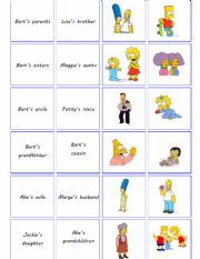 English Worksheet: Memotest FAMILIES  (The Simpsons)