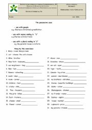 English Worksheet: possessive