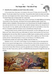 English Worksheet: Greek Mythology - The Fall of Troy