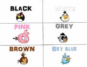 English Worksheet: Angry birds colours flash-cards part II