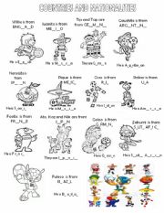 English Worksheet: MUNDIAL MASCOTS NATIONALITIES