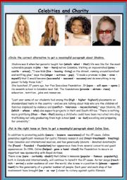 English Worksheet: Celebrities and Charity