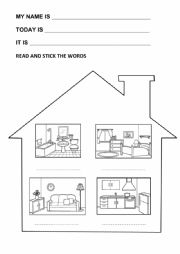 English Worksheet: Rooms in the house