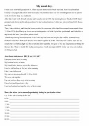 English Worksheet: My usual day
